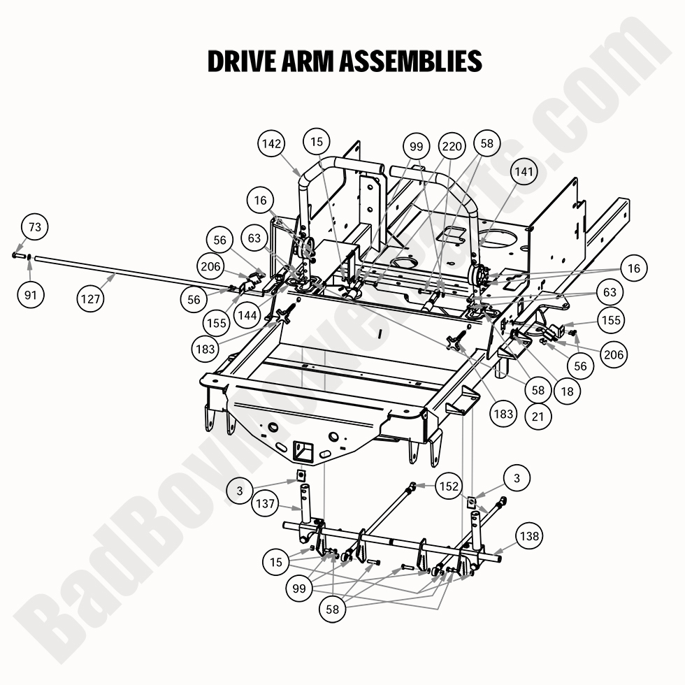 2312 - Bad Boy Mower Parts Lookup > 2020 > Rogue > Drive Arm Assemblies